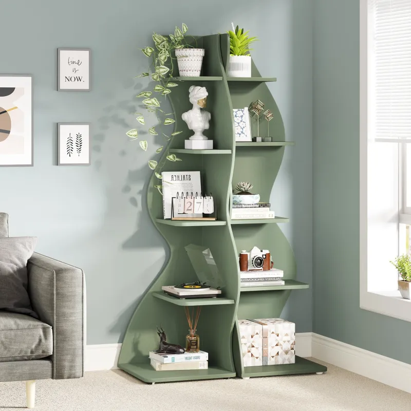 Tribesigns Corner Shelves|Corner Shelves*5 - Tier Corner Shelf, Modern Wall Corner Bookshelf Bookcase