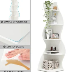 Tribesigns Corner Shelves|Corner Shelves*5 - Tier Corner Shelf, Modern Wall Corner Bookshelf Bookcase