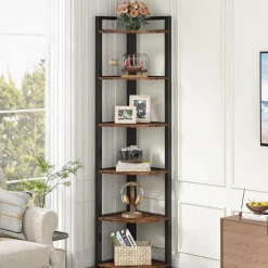 Tribesigns Corner Shelves|Corner Shelves*6 - Tier Corner Shelf, Small Corner Bookshelf Storage Rack