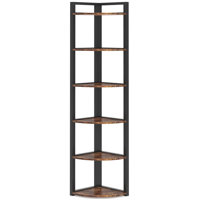 Tribesigns Corner Shelves|Corner Shelves*6 - Tier Corner Shelf, Small Corner Bookshelf Storage Rack