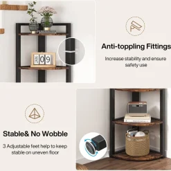 Tribesigns Corner Shelves|Corner Shelves*6 - Tier Corner Shelf, Small Corner Bookshelf Storage Rack