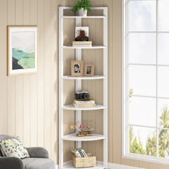 Tribesigns Corner Shelves|Corner Shelves*6 - Tier Corner Shelf, Small Corner Bookshelf Storage Rack