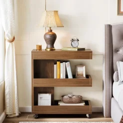 Tribesigns End & Side Tables*3 - Tier End Table, Rolling Side Table Sofa Snack Table With Storage