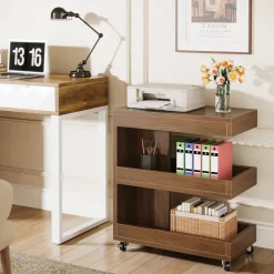 Tribesigns End & Side Tables*3 - Tier End Table, Rolling Side Table Sofa Snack Table With Storage