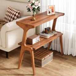 Tribesigns End & Side Tables*2 - Tier End Table, Slim Sofa Side Table with Storage Shelf