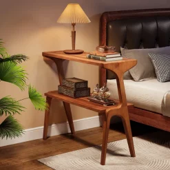 Tribesigns End & Side Tables*2 - Tier End Table, Slim Sofa Side Table with Storage Shelf