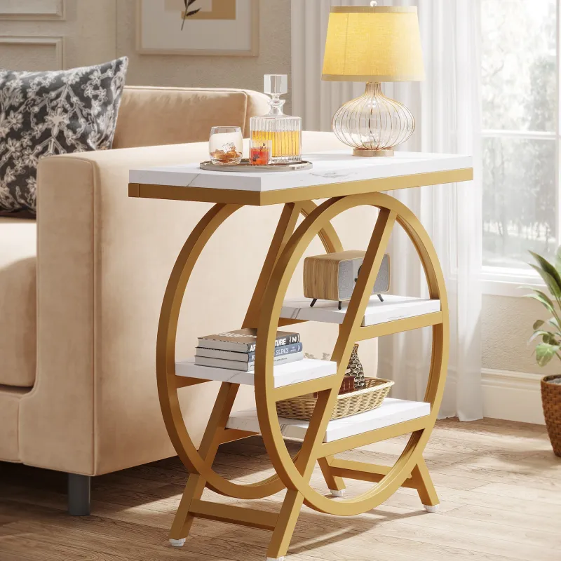 Tribesigns End & Side Tables*4 - Tier End Table, Small Side Table Snack Table with Storage Shelves