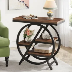 Tribesigns End & Side Tables*4 - Tier End Table, Small Side Table Snack Table with Storage Shelves