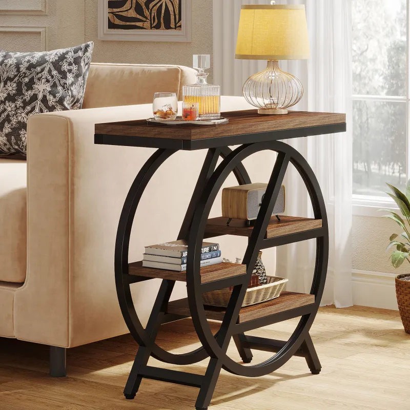 Tribesigns End & Side Tables*4 - Tier End Table, Small Side Table Snack Table with Storage Shelves