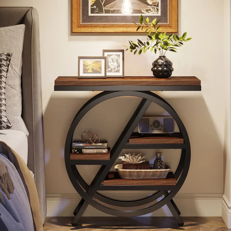 Tribesigns End & Side Tables*4 - Tier End Table, Small Side Table Snack Table with Storage Shelves