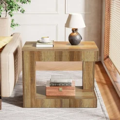 Tribesigns End & Side Tables*2 - Tier End Table, Small Sofa Side Table With Open Storage Shelf