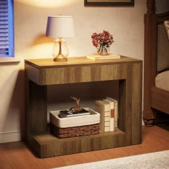 Tribesigns End & Side Tables*2 - Tier End Table, Small Sofa Side Table With Open Storage Shelf