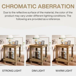 Tribesigns End & Side Tables*2 - Tier End Table, Square Side Table Nightstand with 2 Storage Shelves