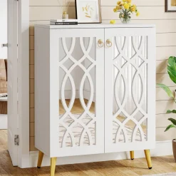 Tribesigns Shoe Racks & Cabinets|Shoe Racks & Cabinets*5 - Tier Shoe Cabinet, 25 - Pair Mirrored Shoe Rack Storage Organizer