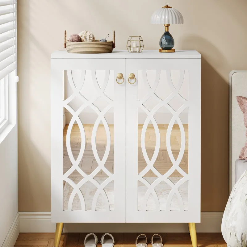 Tribesigns Shoe Racks & Cabinets|Shoe Racks & Cabinets*5 - Tier Shoe Cabinet, 25 - Pair Mirrored Shoe Rack Storage Organizer