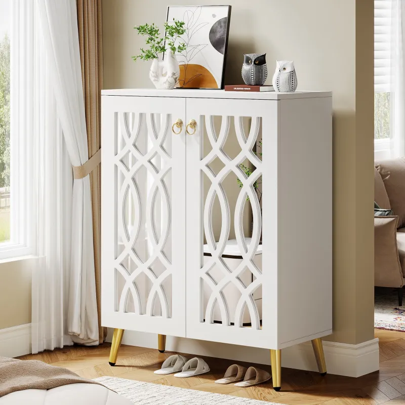 Tribesigns Shoe Racks & Cabinets|Shoe Racks & Cabinets*5 - Tier Shoe Cabinet, 25 - Pair Mirrored Shoe Rack Storage Organizer