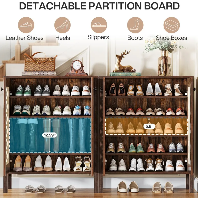 Tribesigns Shoe Racks & Cabinets|Shoe Racks & Cabinets*5 - Tier Shoe Cabinet, 25 Pairs Freestanding Shoe Organizer with Adjustable Shelves