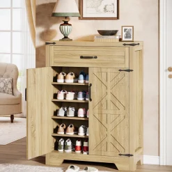 Tribesigns Shoe Racks & Cabinets|Shoe Racks & Cabinets*5 - Tier Shoe Cabinet, Farmhouse Shoe Racks Entryway Storage Organizer