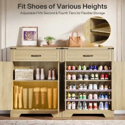 Tribesigns Shoe Racks & Cabinets|Shoe Racks & Cabinets*5 - Tier Shoe Cabinet, Farmhouse Shoe Racks Entryway Storage Organizer