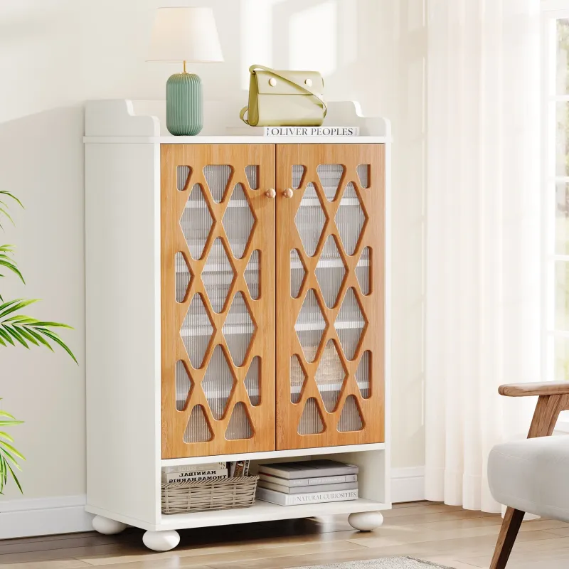 Tribesigns Shoe Racks & Cabinets|Shoe Racks & Cabinets*7 - Tier Shoe Cabinet, Modern Wood Shoe Rack With Adjustable Shelves