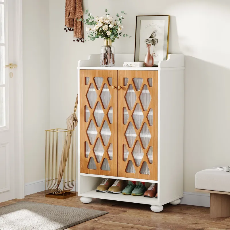 Tribesigns Shoe Racks & Cabinets|Shoe Racks & Cabinets*7 - Tier Shoe Cabinet, Modern Wood Shoe Rack With Adjustable Shelves