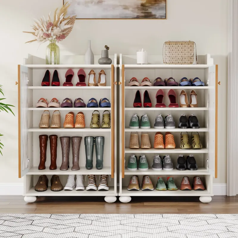 Tribesigns Shoe Racks & Cabinets|Shoe Racks & Cabinets*7 - Tier Shoe Cabinet, Modern Wood Shoe Rack With Adjustable Shelves