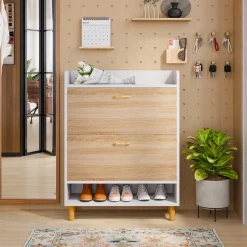 Tribesigns Shoe Racks & Cabinets|Shoe Racks & Cabinets*2 - Tier Shoe Cabinet Shoe Organizer with Flip Doors & Open Shelves