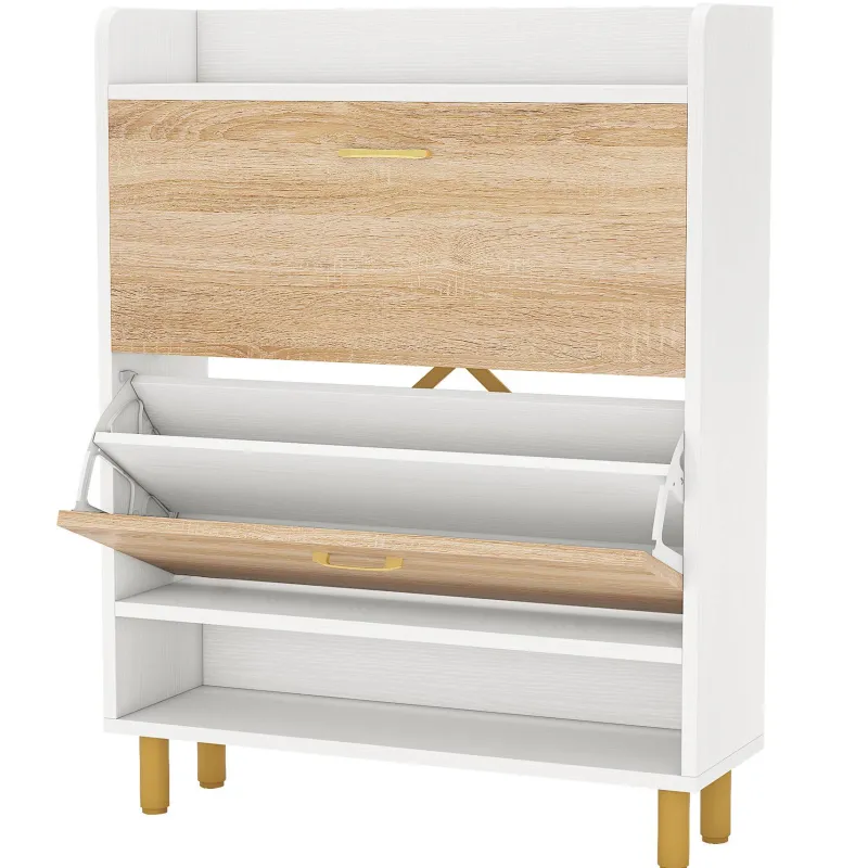 Tribesigns Shoe Racks & Cabinets|Shoe Racks & Cabinets*2 - Tier Shoe Cabinet Shoe Organizer with Flip Doors & Open Shelves