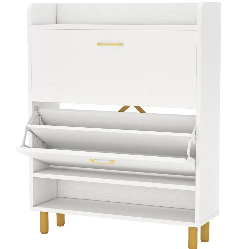Tribesigns Shoe Racks & Cabinets|Shoe Racks & Cabinets*2 - Tier Shoe Cabinet Shoe Organizer with Flip Doors & Open Shelves