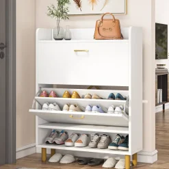Tribesigns Shoe Racks & Cabinets|Shoe Racks & Cabinets*2 - Tier Shoe Cabinet Shoe Organizer with Flip Doors & Open Shelves