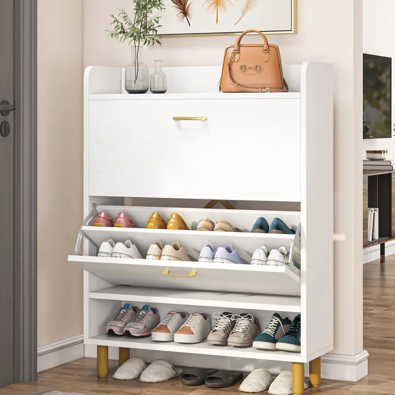 Tribesigns Shoe Racks & Cabinets|Shoe Racks & Cabinets*2 - Tier Shoe Cabinet Shoe Organizer with Flip Doors & Open Shelves