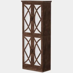 Tribesigns Shoe Racks & Cabinets|Shoe Racks & Cabinets*8 - Tier Shoe Rack, Vintage Shoe Storage Cabinet With 4 Mirrored Doors