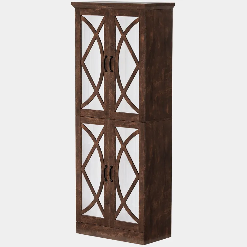 Tribesigns Shoe Racks & Cabinets|Shoe Racks & Cabinets*8 - Tier Shoe Rack, Vintage Shoe Storage Cabinet With 4 Mirrored Doors