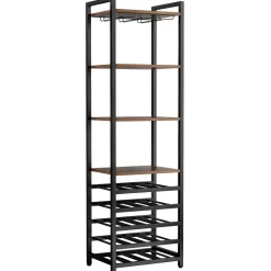 Tribesigns Wine Racks|Wine Racks*9 - Tier Wine Rack, 20 Bottle Wine Bar Cabinet with Glass Holder