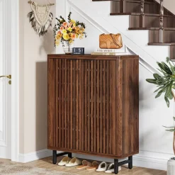 Tribesigns Shoe Racks & Cabinets|Shoe Racks & Cabinets*6 - Tier Wooden Shoe Cabinet with Louvered Doors & Adjustable Shelves