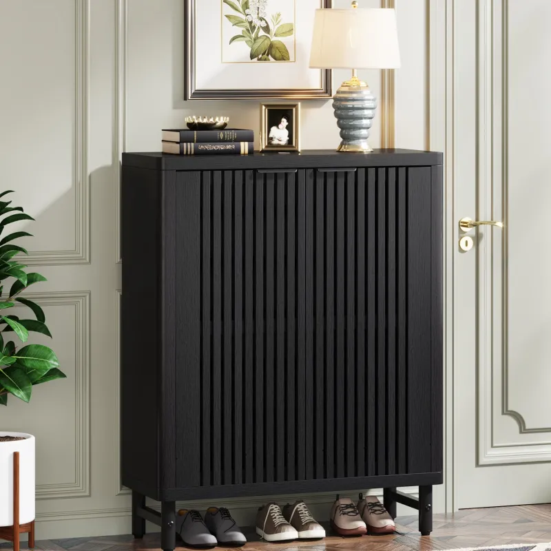 Tribesigns Shoe Racks & Cabinets|Shoe Racks & Cabinets*6 - Tier Wooden Shoe Cabinet with Louvered Doors & Adjustable Shelves