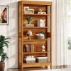 Tribesigns Bookcases & Bookshelves|Bookcases & Bookshelves*71" Bookcase, 6 - Tier Bookshelf Display Shelf Etagere with Rattan Accents