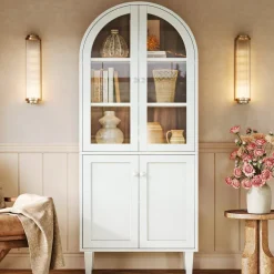 Tribesigns Bookcases & Bookshelves|Bookcases & Bookshelves*68" Bookshelf, 5 - Tier Arched Storage Cabinet Display Bookcase