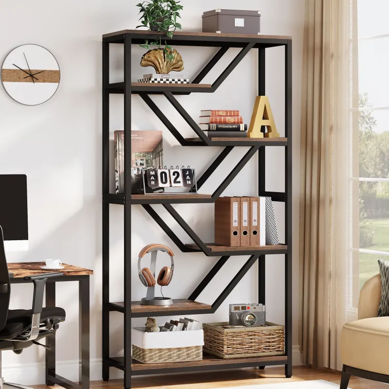 Tribesigns Bookcases & Bookshelves|Bookcases & Bookshelves*72" Bookshelf, 6 - Tier Bookcase Etagere Open Storage Organizer