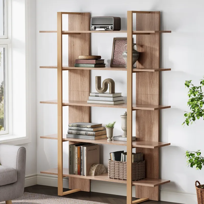 Tribesigns Bookcases & Bookshelves|Bookcases & Bookshelves*70.8" Bookshelf, 5 - Tier Etagere Bookcase Display Shelf