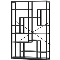 Tribesigns Bookcases & Bookshelves|Bookcases & Bookshelves*70.87" Bookshelf, Black Standing Shelf Bookcase Storage Rack