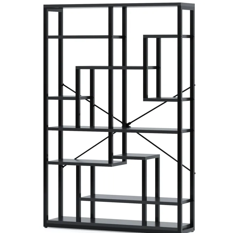 Tribesigns Bookcases & Bookshelves|Bookcases & Bookshelves*70.87" Bookshelf, Black Standing Shelf Bookcase Storage Rack
