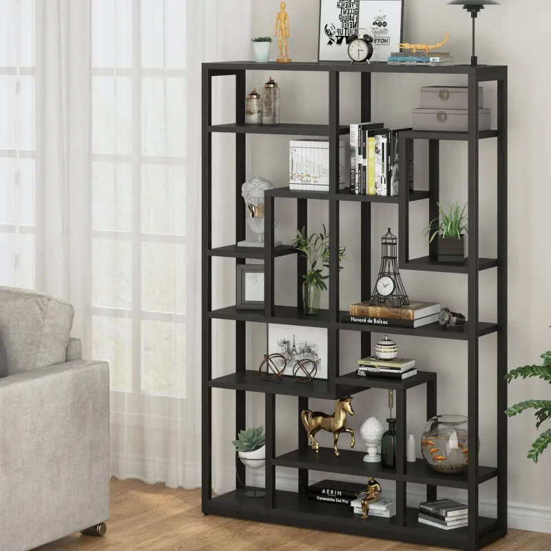 Tribesigns Bookcases & Bookshelves|Bookcases & Bookshelves*70.87" Bookshelf, Black Standing Shelf Bookcase Storage Rack
