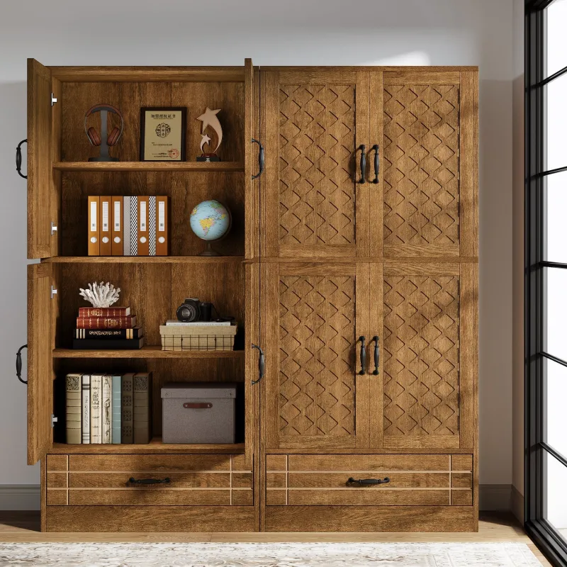 Tribesigns Bookcases & Bookshelves|Bookcases & Bookshelves*70" Bookshelf, Freestanding Bookcase with Storage Drawer