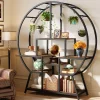 Tribesigns Bookcases & Bookshelves|Bookcases & Bookshelves*65" Bookshelf, Round Etagere Bookcase with 7-Tier Storage Shelving