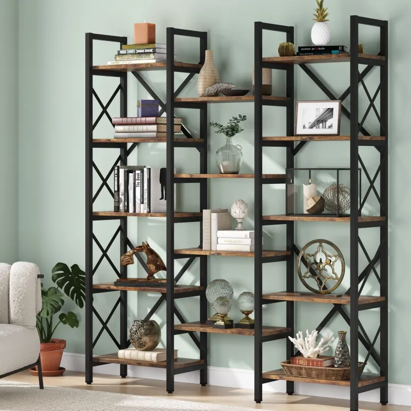 Tribesigns Bookcases & Bookshelves|Bookcases & Bookshelves*59" Bookshelf, Triple Wide 5 - Shelf Bookcase Display Rack