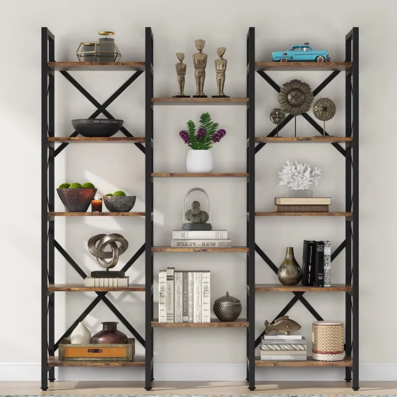 Tribesigns Bookcases & Bookshelves|Bookcases & Bookshelves*59" Bookshelf, Triple Wide 5 - Shelf Bookcase Display Rack