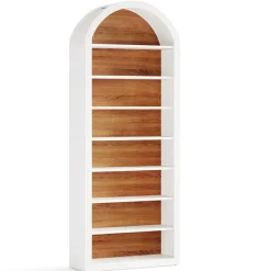 Tribesigns Bookcases & Bookshelves|Bookcases & Bookshelves*78.7" Bookshelf, Wooden Arched Bookcase Display Shelving Unit