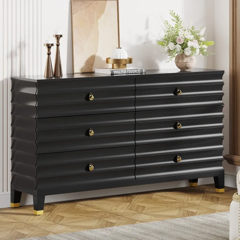 Tribesigns Chests Of Drawers*55" Chest of Drawers, 6 - Drawer Dresser Storage Organizer