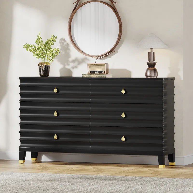 Tribesigns Chests Of Drawers*55" Chest of Drawers, 6 - Drawer Dresser Storage Organizer